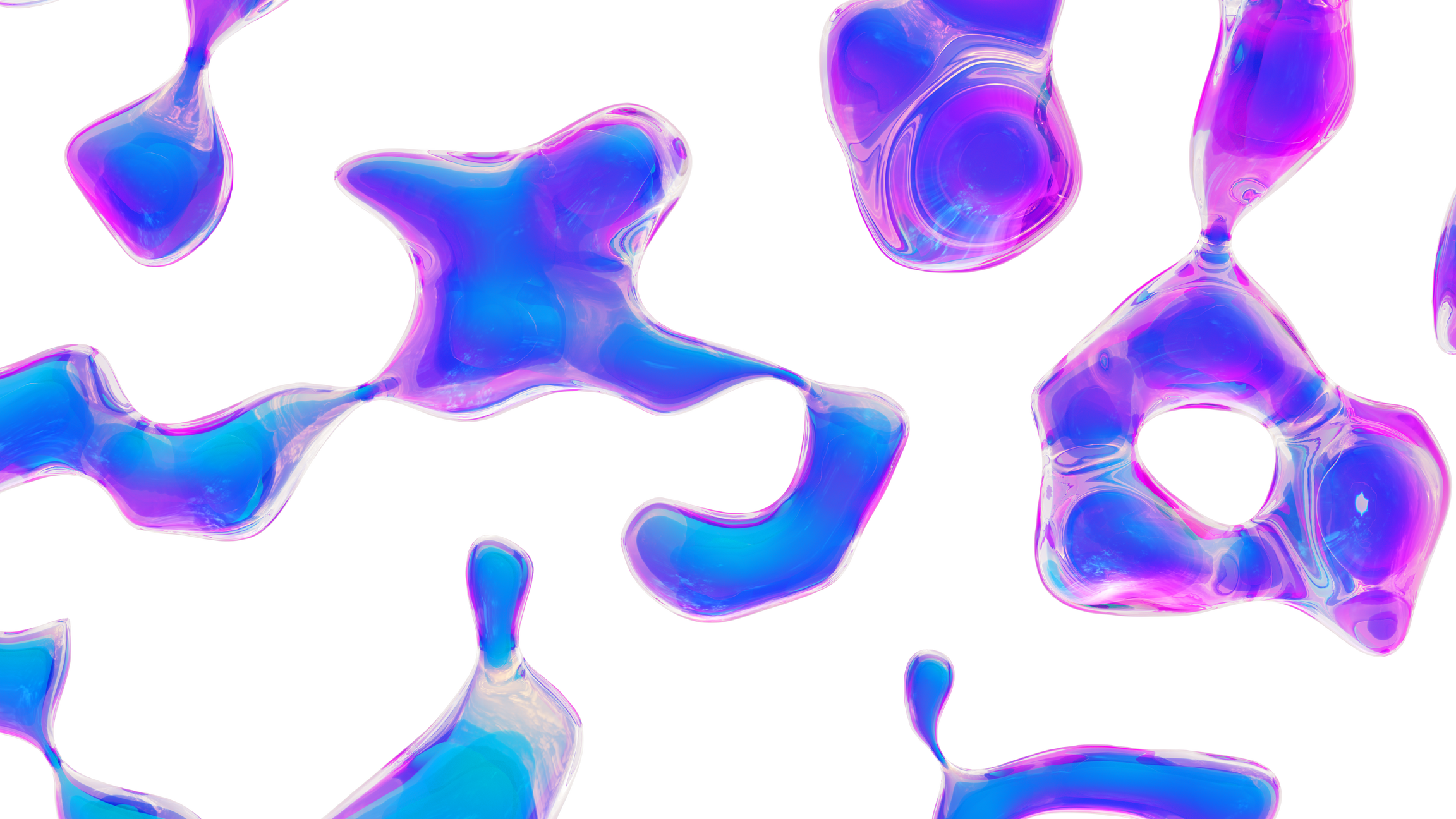 Holographic fluid color glass drops y2k background
